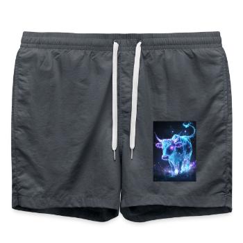 Bulle Stier Kuh Fantasy - Badeshorts - Anthrazit - Vorne - AI Model Male 185 light (185cm)