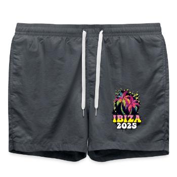Ibiza 2025 Holiday Palm Trees - Swim Trunks - anthracite - Front - AI Model Male 185 light (185cm)
