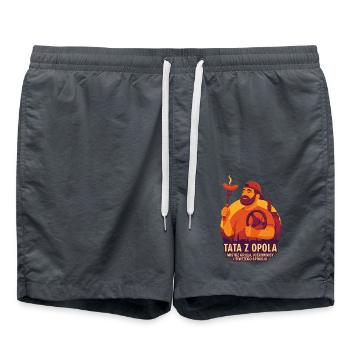 Dad from Opole – Master of Grill and Peace of Mind - Swim Trunks - anthracite - Front - AI Model Male 185 light (185cm)