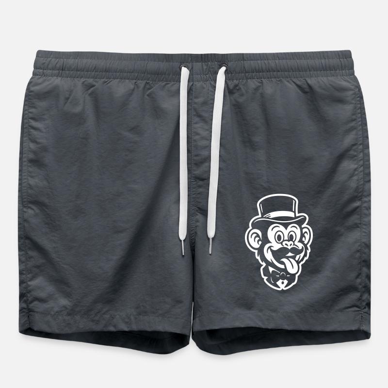 Affe Gentleman Comic - Badeshorts - Anthrazit