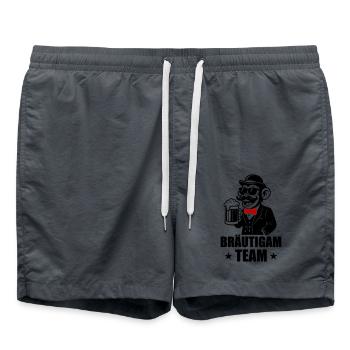 Groom Team Monkey - Swim Trunks - anthracite - Front - AI Model Male 185 light (185cm)