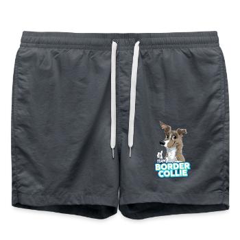 TEAM Border Collie Kurzhaar - Flieder - Badeshorts - Anthrazit - Vorne - AI Model Male 185 light (185cm)