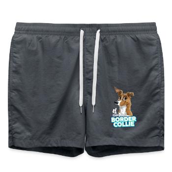 TEAM Border Collie Kurzflor - Sand - Badeshorts - Anthrazit - Vorne - AI Model Male 185 light (185cm)