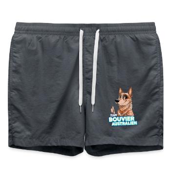 TEAM Australian Cattle Dog - Rot - Badeshorts - Anthrazit - Vorne - AI Model Male 185 light (185cm)