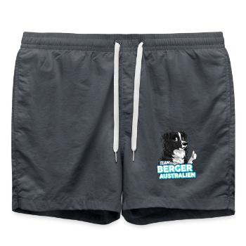 TEAM Australian Shepherd Hund - Schwarz - Badeshorts - Anthrazit - Vorne - AI Model Male 185 light (185cm)