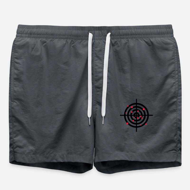 zielscheibe_mit_einschussloechern_2c - Swim Trunks - anthracite