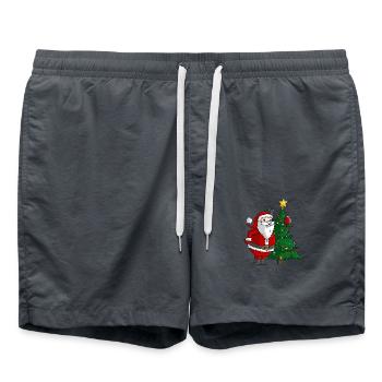 bande dessinée mignonne Père Noël - Short de bain - charbon - Devant - AI Model Male 185 light (185cm)
