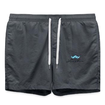lausbua mit bayrischen bart - Badeshorts - Anthrazit - Vorne - AI Model Male 185 light (185cm)
