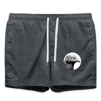 Digital Direkt - Natur Vogel Bird Freedom Freiheit - Swim Trunks - anthracite - Front - AI Model Male 185 light (185cm)