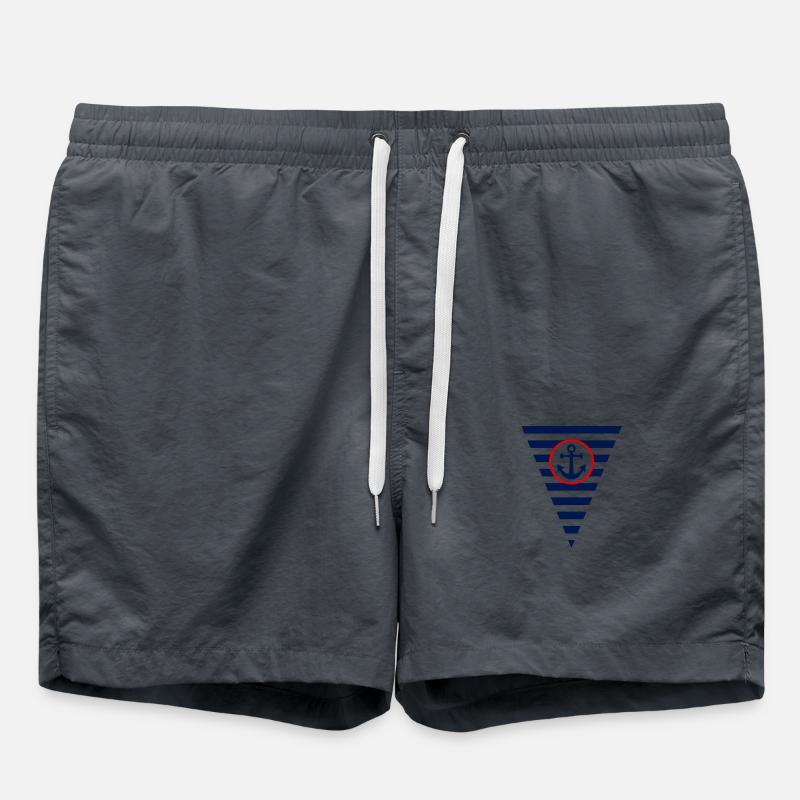 Flag, anchor, maritime - Swim Trunks - anthracite