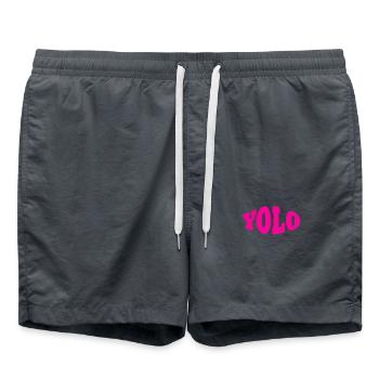 YOLO pink - Badeshorts - Anthrazit - Vorne - AI Model Male 185 light (185cm)