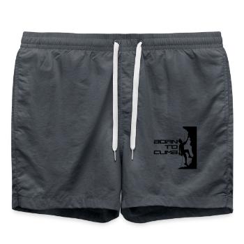 texte né pour grimper né raide mur grimpeur k - Short de bain - charbon - Devant - AI Model Male 185 light (185cm)