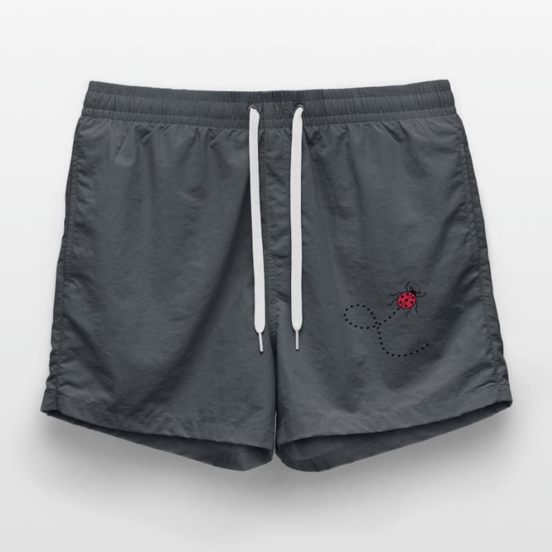 line dashed path path ladybug small sues Swim Trunks