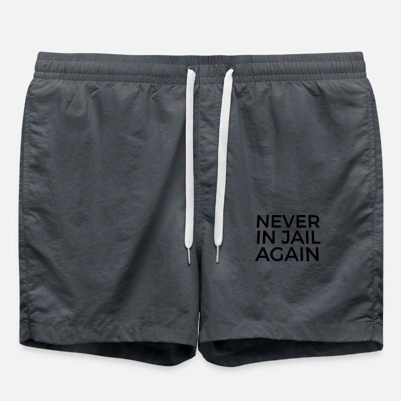 never in jail again - Swim Trunks - anthracite