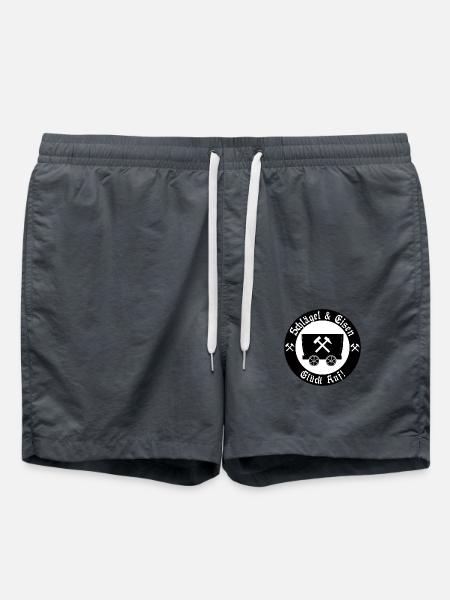 Glück Auf! Logo Schlägel und Eisen Lore - Badeshorts - Anthrazit
