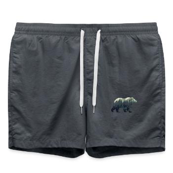 sois forte, be strong. Ours, forêt - Short de bain - charbon - Devant - AI Model Male 185 light (185cm)