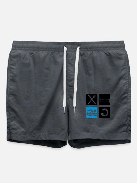 swimming pool cool buttons swim eat sleep w - Swim Trunks - anthracite