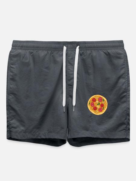 Pizza Tomate Champignons Geschenk - Badeshorts - Anthrazit