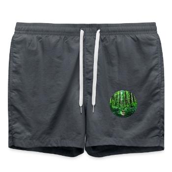 Forêts forêts arbres nature forêt verte route forêt - Short de bain - charbon - Devant - AI Model Male 185 light (185cm)