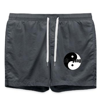 yin yang - Badeshorts - Anthrazit - Vorne - AI Model Male 185 light (185cm)