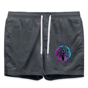 Fleur de vie et arbre - Short de bain - charbon - Devant - AI Model Male 185 light (185cm)