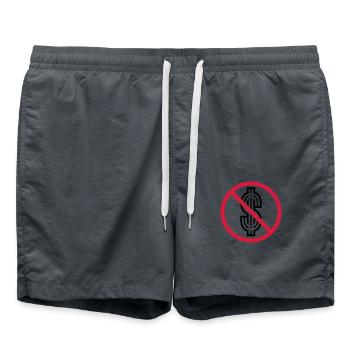 no dollar sign forbidden symbol sign money re - Swim Trunks - anthracite - Front - AI Model Male 185 light (185cm)
