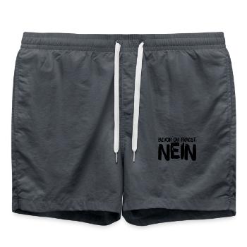 Bevor Du fragst nein no nope cool lustig Fun Shirt - Badeshorts - Anthrazit - Vorne - AI Model Male 185 light (185cm)
