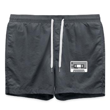 Kassettensymbol TDK in Grau - Badeshorts - Anthrazit - Vorne - AI Model Male 185 light (185cm)