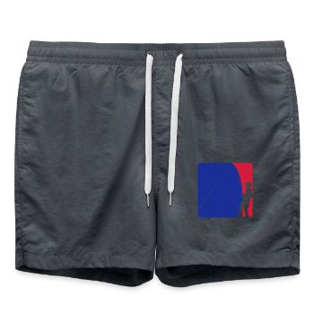 pêcheur bleu rouge logo pêcheur sport silhouette - Short de bain - charbon - Devant - AI Model Male 185 light (185cm)
