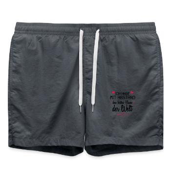 Ich habe mit Abstand den besten Mann der Welt - Badeshorts - Anthrazit - Vorne - AI Model Male 185 light (185cm)