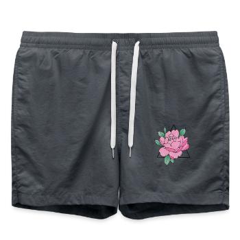 Rose Pfingstrose Flower - Badeshorts - Anthrazit - Vorne - AI Model Male 185 light (185cm)