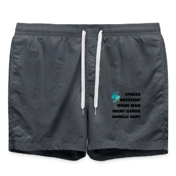 Angler Spruch - Badeshorts - Anthrazit - Vorne - AI Model Male 185 light (185cm)