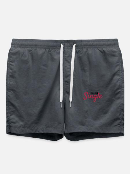 Ich bin Single Spruch - Badeshorts - Anthrazit