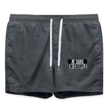 Je suis en couple - Short de bain - charbon - Devant - AI Model Male 185 light (185cm)