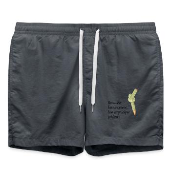 Schule - Badeshorts - Anthrazit - Vorne - AI Model Male 185 light (185cm)