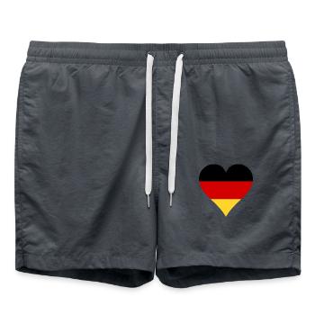 Coeur drapeau Allemagne - Short de bain - charbon - Devant - AI Model Male 185 light (185cm)
