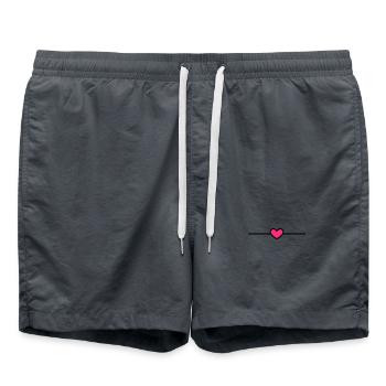 Ligne coeur petit coeur dash ornement rose - Short de bain - charbon - Devant - AI Model Male 185 light (185cm)