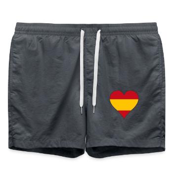 Espagne Drapeau coeur - Short de bain - charbon - Devant - AI Model Male 185 light (185cm)