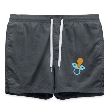 Schnuller Baby Weinen Schreien Geschenk - Badeshorts - Anthrazit - Vorne - AI Model Male 185 light (185cm)
