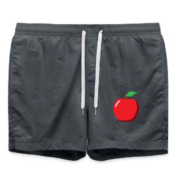 Apple - illustration - Swim Trunks - anthracite - Front - AI Model Male 185 light (185cm)