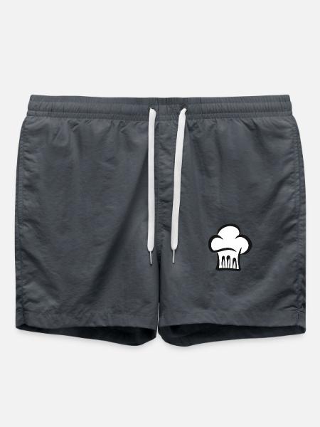 Kochmütze Koch Sternekoch Hobbyköchin Küche Köchin - Badeshorts - Anthrazit