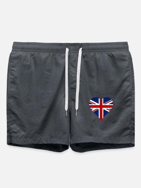 Great Britain Flag Heart - Swim Trunks - anthracite
