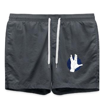Hand Vulcan Greeting Starry Sky - Swim Trunks - anthracite - Front - AI Model Male 185 light (185cm)