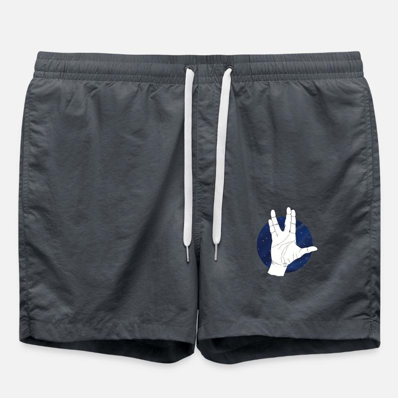 Hand Vulcan Greeting Starry Sky - Swim Trunks - anthracite