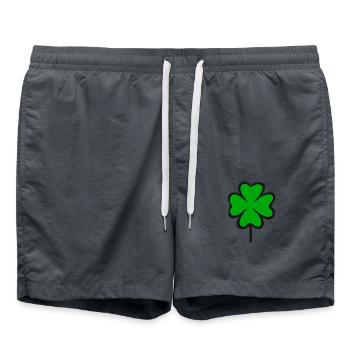 Vierblättriges Kleeblatt Glücksklee Klee Neujahr - Badeshorts - Anthrazit - Vorne - AI Model Male 185 light (185cm)