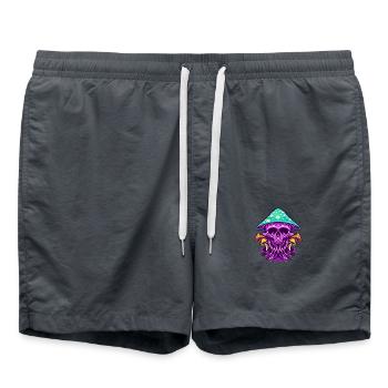 Zombie Scary Colorful Skull Mushrooms - Swim Trunks - anthracite - Front - AI Model Male 185 light (185cm)