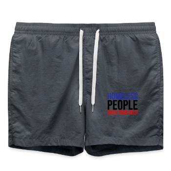 Aidez les sans abris solidarité - Short de bain - charbon - Devant - AI Model Male 185 light (185cm)