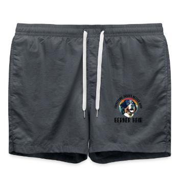 Bernese mountain dog - Swim Trunks - anthracite - Front - AI Model Male 185 light (185cm)