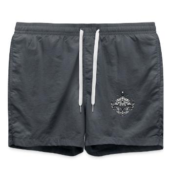 Falter mit Wicca Symbol und Dekorationen - Badeshorts - Anthrazit - Vorne - AI Model Male 185 light (185cm)