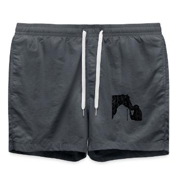 Cheval avec femme dans vintage design - Short de bain - charbon - Devant - AI Model Male 185 light (185cm)